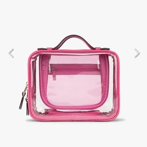 NWT Calpak Medium Clear Cosmetic Case in Dragonfruit